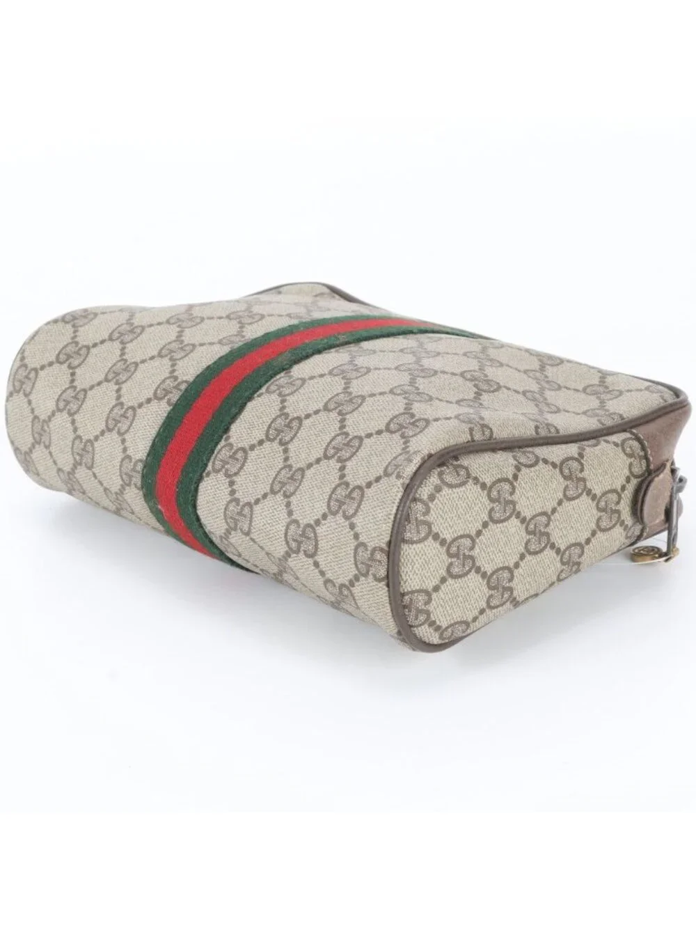Gucci GG Supreme Sherry Line Leather Clutch Pouch Business